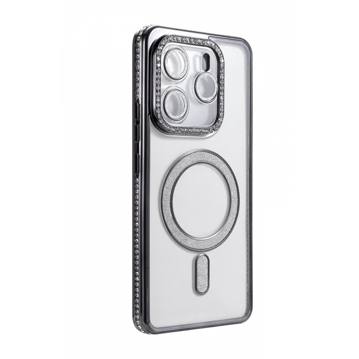 Mey İthalat®   Redmi Note 14 4G Joke Simli Magneticsafe Kılıf - Siyah