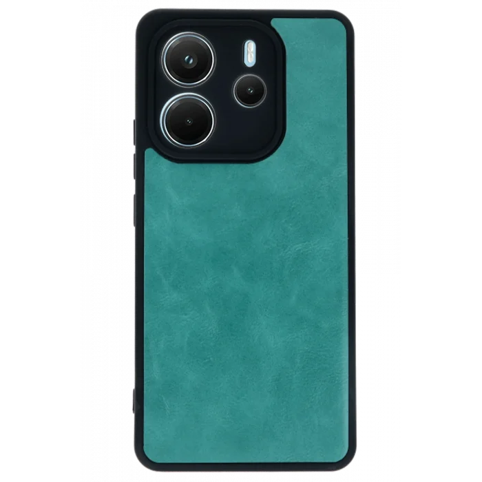 Mey İthalat®   Redmi Note 14 4G Kılıf Aras Deri Kapak - Açık Yeşil