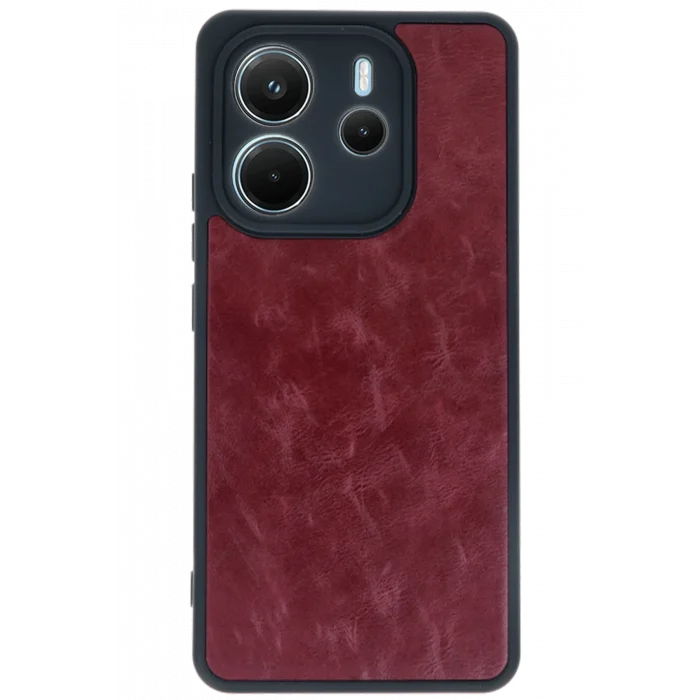 Mey İthalat®   Redmi Note 14 4G Kılıf Aras Deri Kapak - Bordo