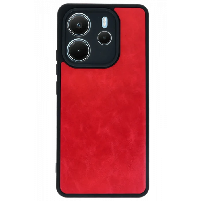 Mey İthalat®   Redmi Note 14 4G Kılıf Aras Deri Kapak - Kırmızı