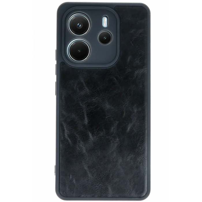 Mey İthalat®   Redmi Note 14 4G Kılıf Aras Deri Kapak - Siyah