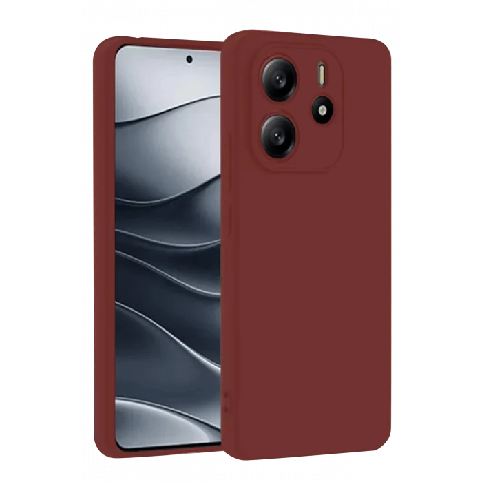 Mey İthalat®   Redmi Note 14 4G Kılıf First Silikon - Bordo