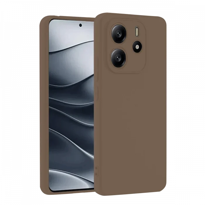 Mey İthalat®   Redmi Note 14 4G Kılıf First Silikon - Kahverengi