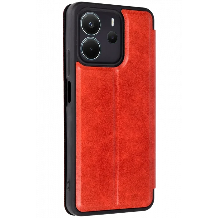 Mey İthalat®   Redmi Note 14 4G Kılıf Flip Cover - Kırmızı