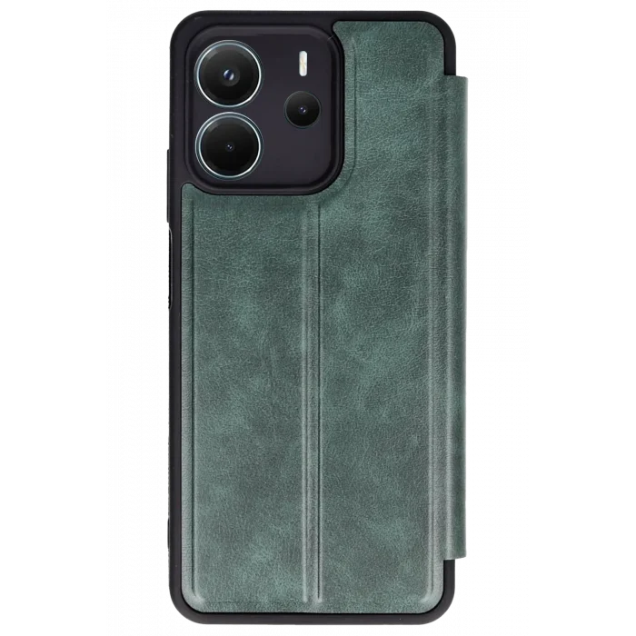 Mey İthalat®   Redmi Note 14 4G Kılıf Flip Cover - Koyu Yeşil