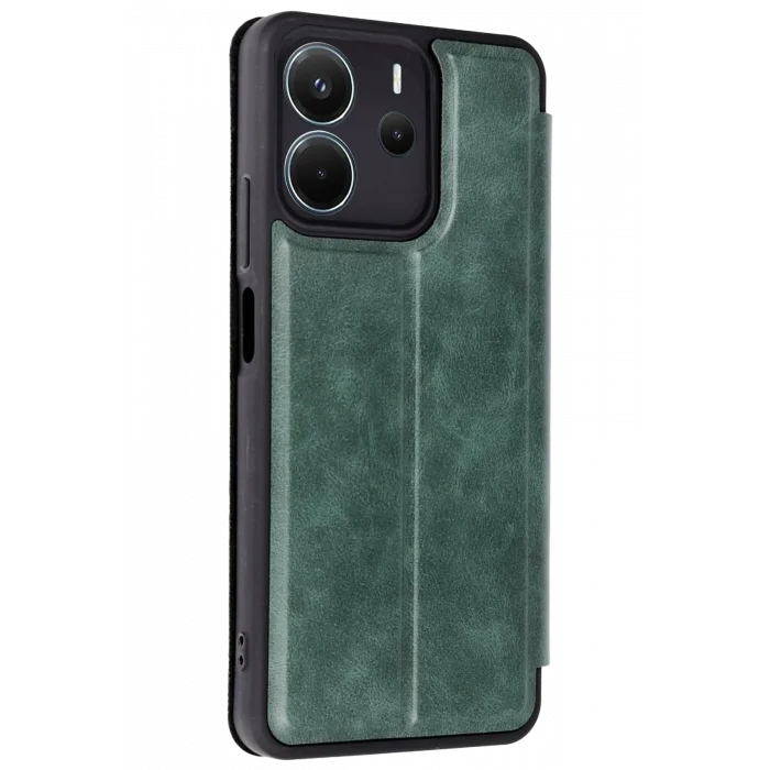 Mey İthalat®   Redmi Note 14 4G Kılıf Flip Cover - Koyu Yeşil