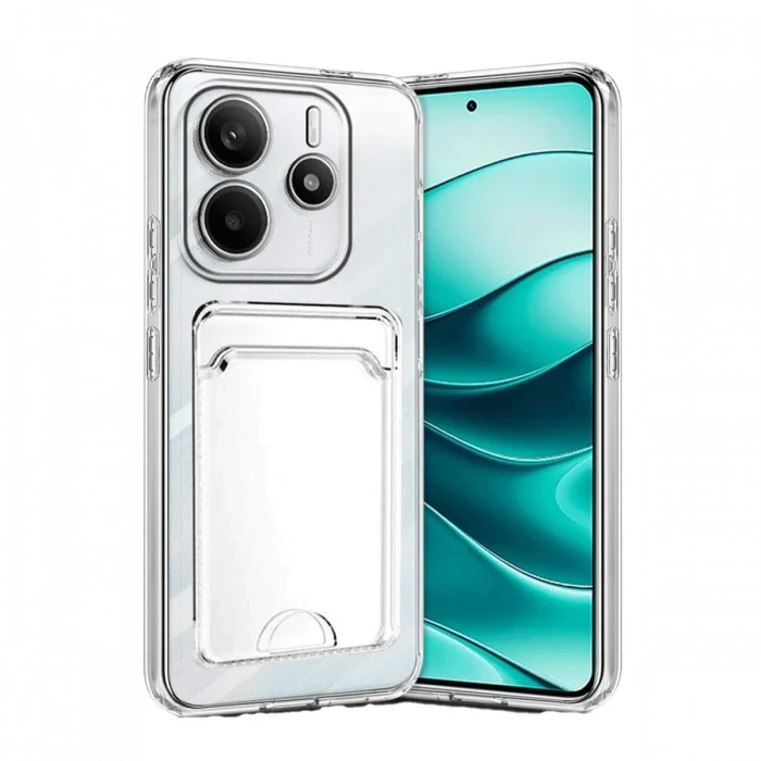 Mey İthalat®   Redmi Note 14 4G Kılıf Kart Şeffaf Silikon - Şeffaf