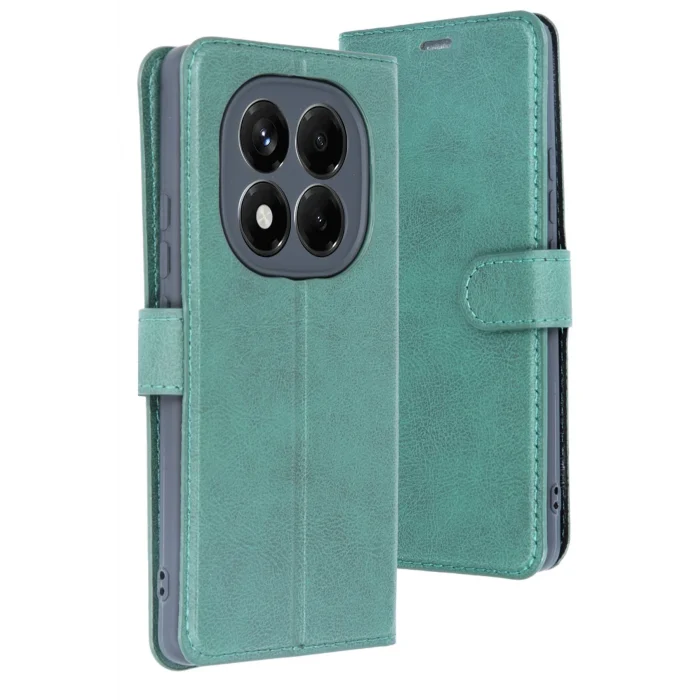 Mey İthalat®   Redmi Note 14 4G Kılıf Trend S Plus Kapaklı Kılıf - Yeşil