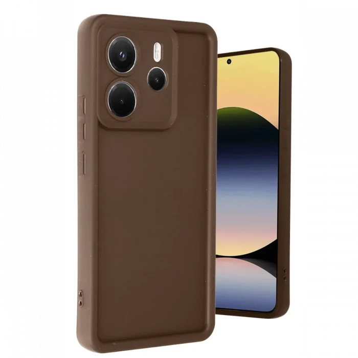 Mey İthalat®   Redmi Note 14 4G Kılıf Viera Silikon - Kahverengi