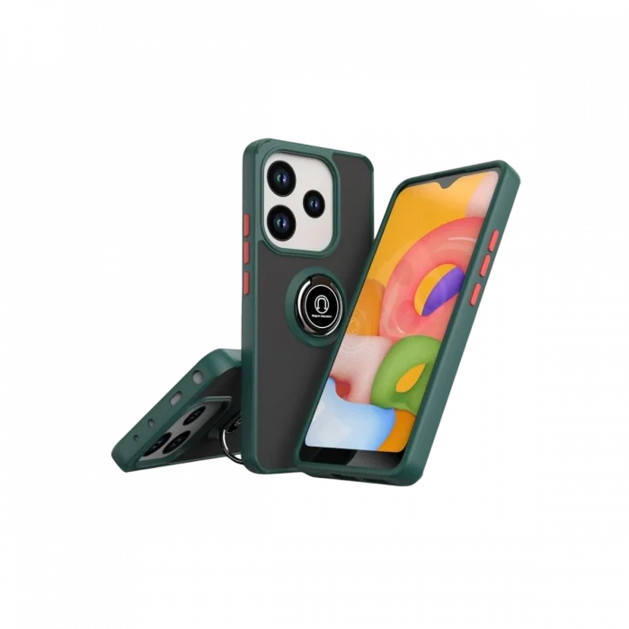 Mey İthalat®   Redmi Note 14 4G Montreal Yüzüklü Silikon Kapak - Yeşil