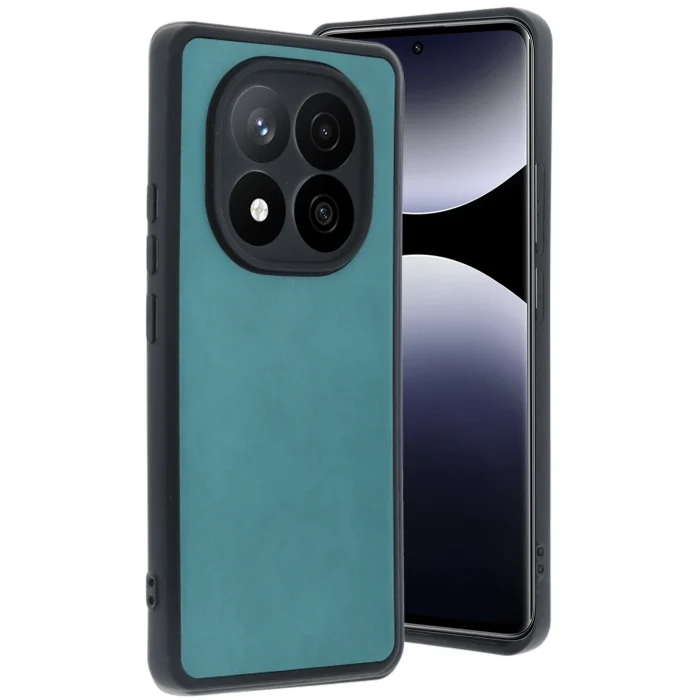 Mey İthalat®   Redmi Note 14 Pro 4G Kılıf Aras Deri Kapak - Açık Yeşil