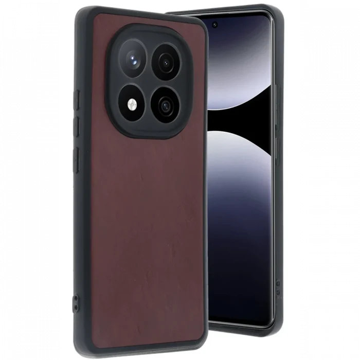 Mey İthalat®   Redmi Note 14 Pro 4G Kılıf Aras Deri Kapak - Bordo