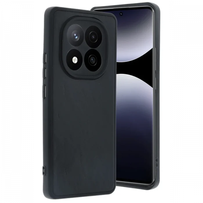 Mey İthalat®   Redmi Note 14 Pro 4G Kılıf Aras Deri Kapak - Siyah