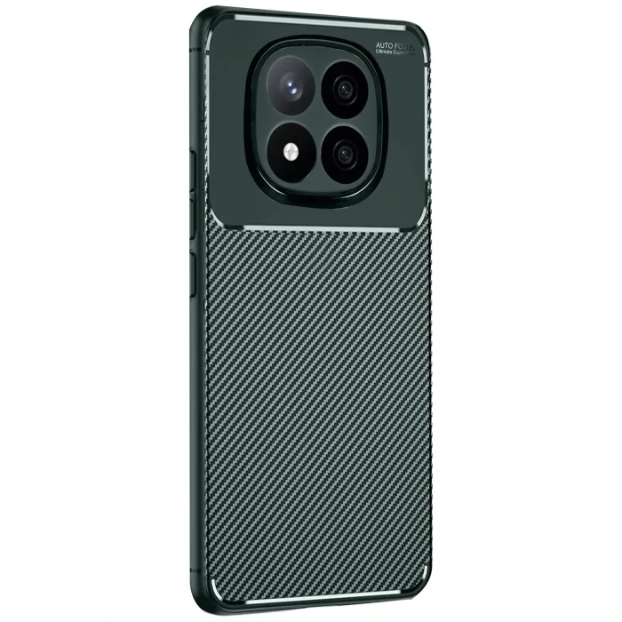 Mey İthalat®   Redmi Note 14 Pro 4G Kılıf Auto Focus Karbon Kapak - Koyu Yeşil
