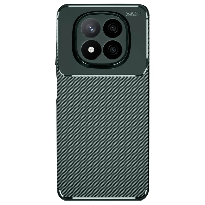 Mey İthalat®   Redmi Note 14 Pro 5G Kılıf Auto Focus Karbon Kapak - Koyu Yeşil