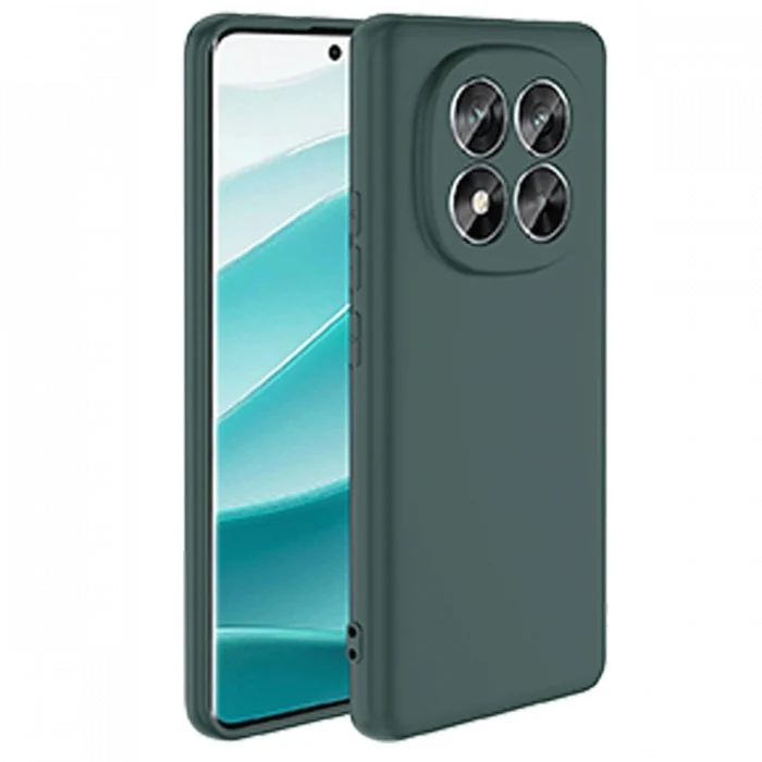 Mey İthalat®   Redmi Note 14 Pro 5G Kılıf First Silikon - Koyu Yeşil