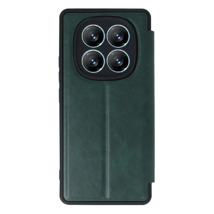 Mey İthalat®   Redmi Note 14 Pro 5G Kılıf Flip Cover - Koyu Yeşil