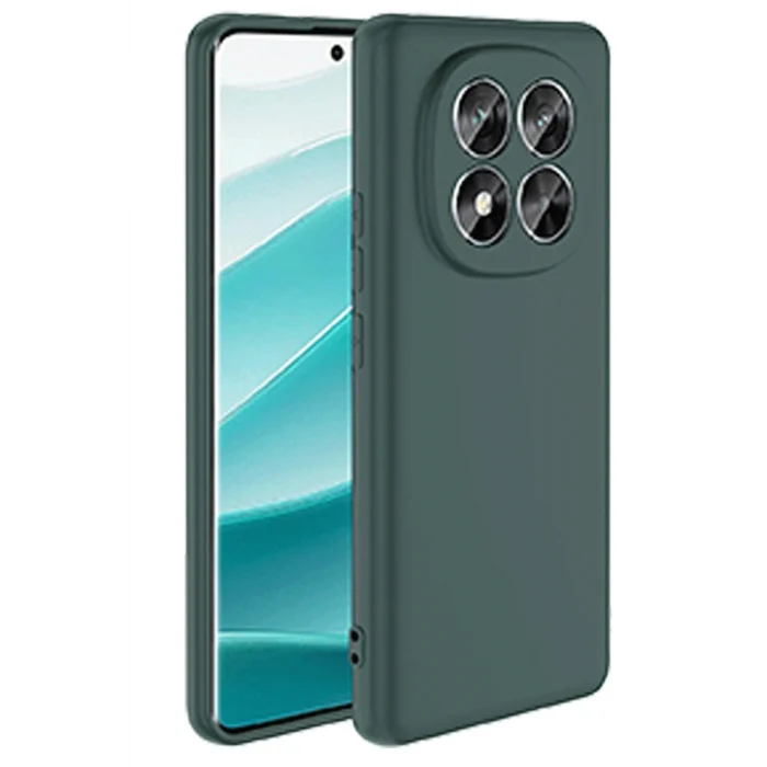 Mey İthalat®   Redmi Note 14 Pro 5G Kılıf Nano içi Kadife Silikon - Koyu Yeşil
