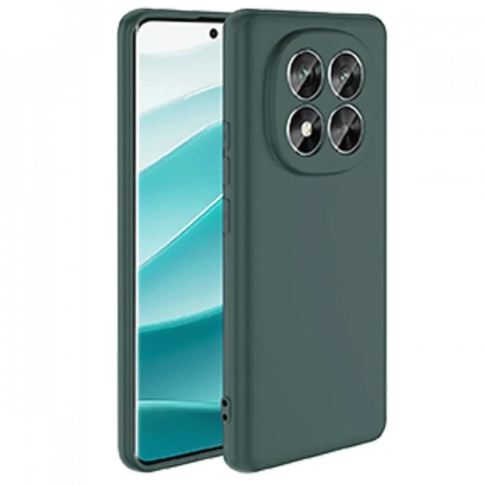Mey İthalat®   Redmi Note 14 Pro 5G Kılıf Nano içi Kadife Silikon - Koyu Yeşil