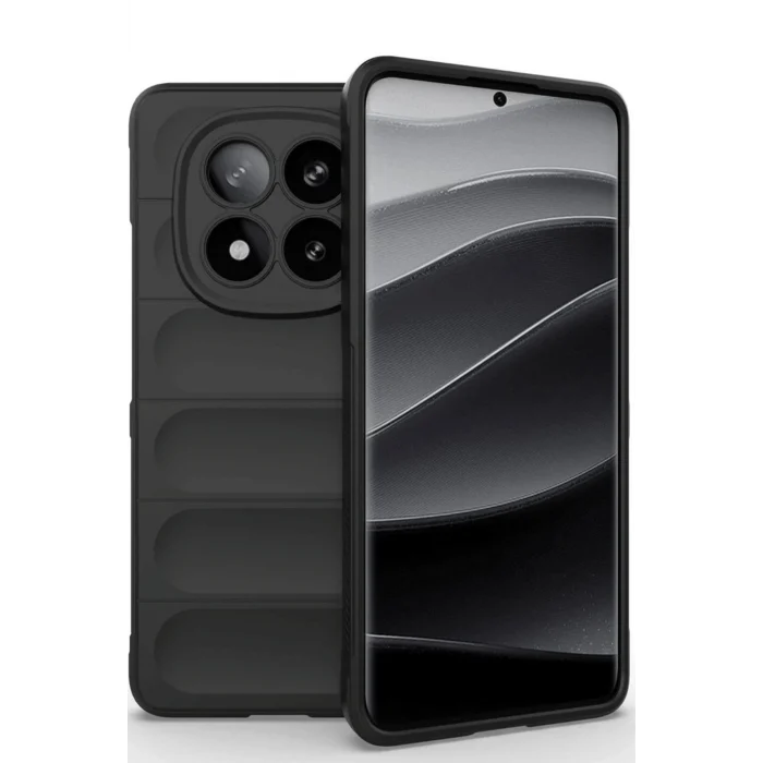 Mey İthalat®   Redmi Note 14 Pro 5G Kılıf Optimum Silikon - Siyah