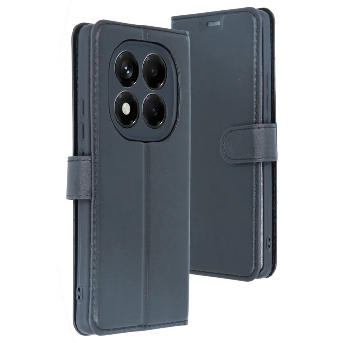 Mey İthalat®   Redmi Note 14 Pro 5G Kılıf Trend S Plus Kapaklı Kılıf - Siyah