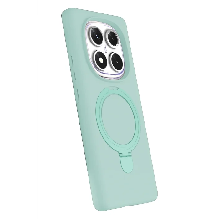Mey İthalat®   Redmi Note 14 Pro 5G Regal Magsafe Standlı Kapak - Su Yeşili