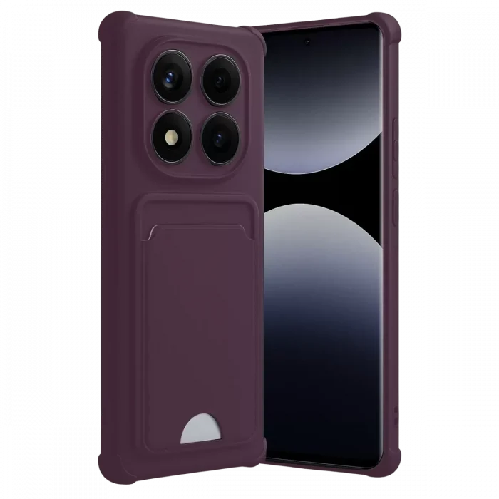 Mey İthalat®   Redmi Note 14 Pro Plus Kelvin Kartvizitli Silikon - Derin Mor