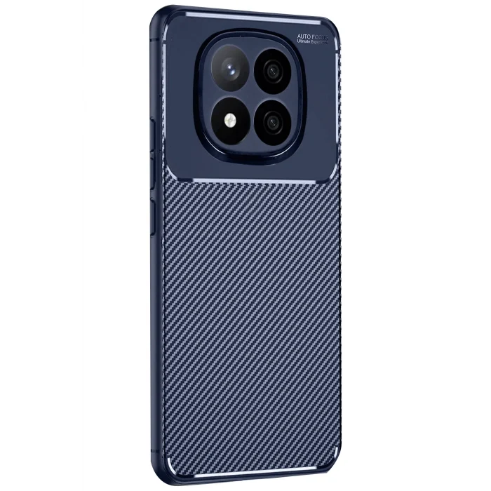 Mey İthalat®   Redmi Note 14 Pro Plus Kılıf Auto Focus Karbon Kapak - Lacivert
