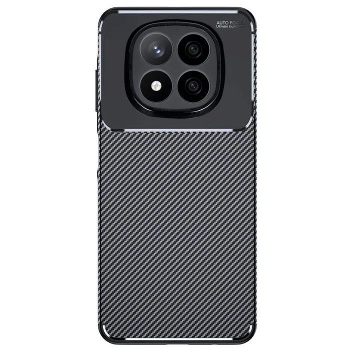 Mey İthalat®   Redmi Note 14 Pro Plus Kılıf Auto Focus Karbon Kapak - Siyah