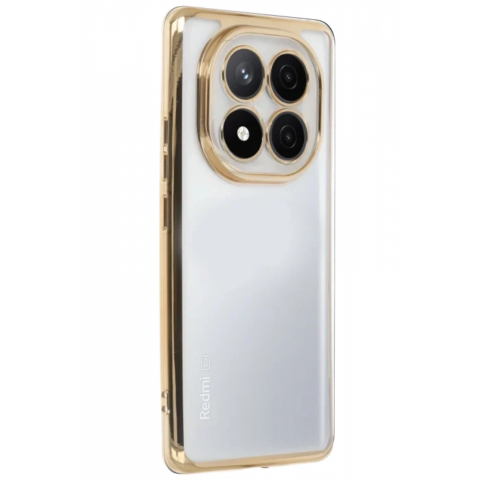 Mey İthalat®   Redmi Note 14 Pro Plus Kılıf  Lensli Silikon - Gold