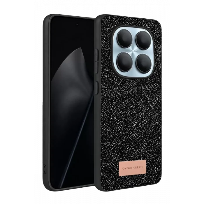 Mey İthalat®   Redmi Note 15 Pro 5G Bright Simli Kapak - Siyah