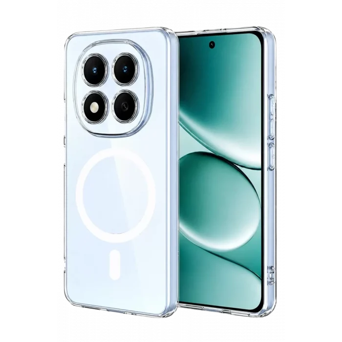 Mey İthalat®   Redmi Note 15 Pro 5G Combo Sert Şeffaf Magsafe Kapak - Şeffaf