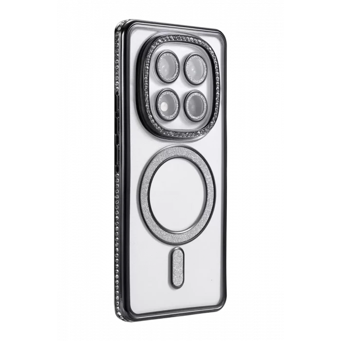 Mey İthalat®   Redmi Note 15 Pro 5G Joke Simli Magneticsafe Kılıf - Siyah