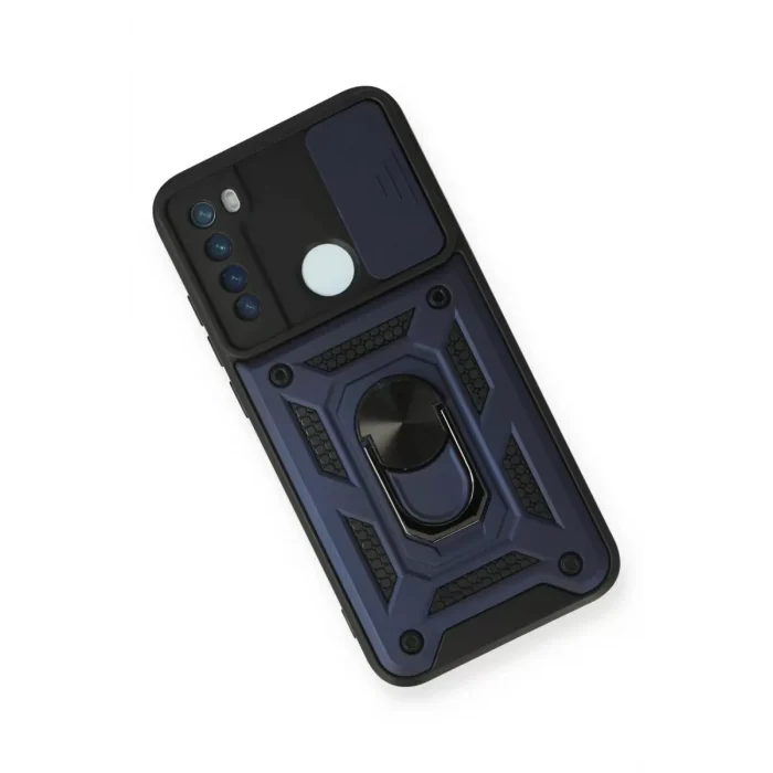 Mey İthalat®   Redmi Note 8 Kılıf Pars Lens Yüzüklü Silikon - Lacivert