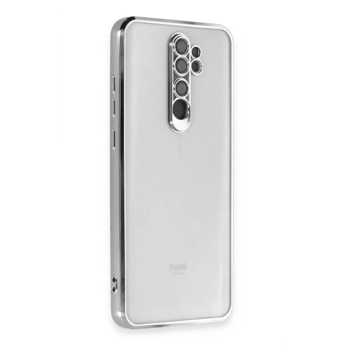 Mey İthalat®   Redmi Note 8 Pro Kılıf  Lensli Silikon - Gümüş