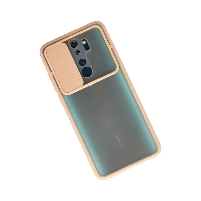 Mey İthalat®   Redmi Note 8 Pro Kılıf Palm Buzlu Kamera Sürgülü Silikon - Pembe