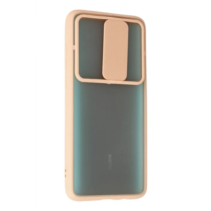 Mey İthalat®   Redmi Note 8 Pro Kılıf Palm Buzlu Kamera Sürgülü Silikon - Pembe