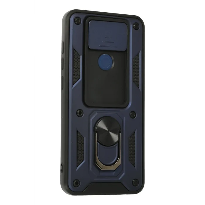 Mey İthalat®   Redmi Note 9 Kılıf Pars Lens Yüzüklü Silikon - Lacivert