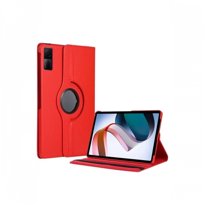 Mey İthalat®   Redmi Pad SE 4G Kılıf 360 Tablet Deri Kılıf - Kırmızı