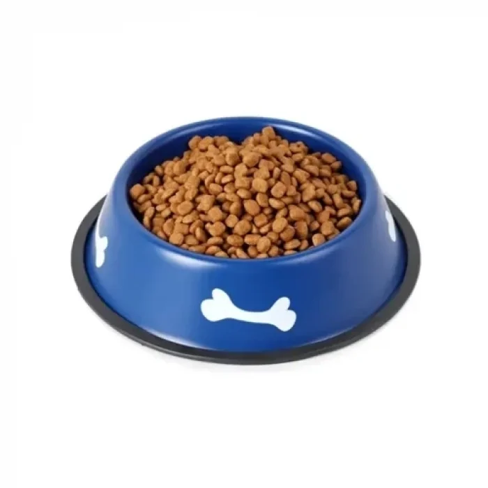 Mey İthalat® Renkli Kemik Desenli Metal Mama Kabı