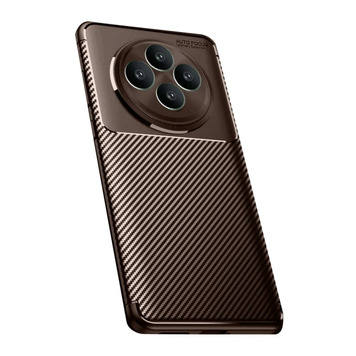 Mey İthalat®   Reno 11 FS Kılıf Auto Focus Karbon Kapak - Kahverengi