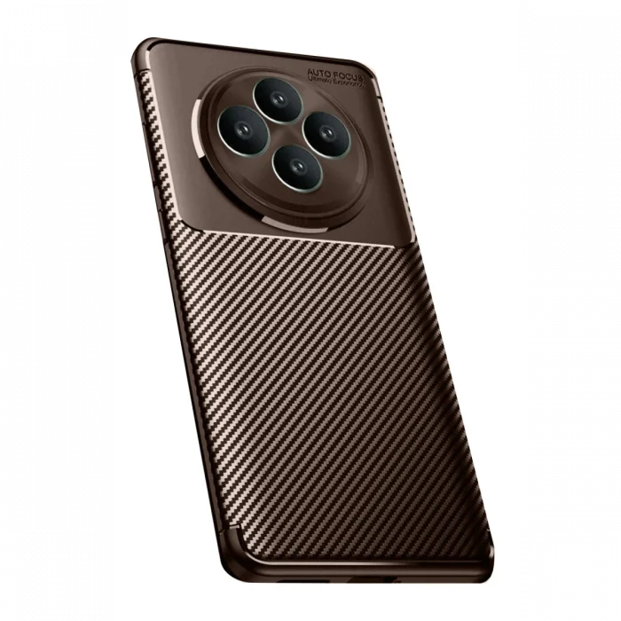 Mey İthalat®   Reno 11 FS Kılıf Auto Focus Karbon Kapak - Kahverengi