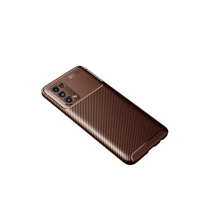 Mey İthalat®   Reno 5 Kılıf Auto Focus Karbon Kapak - Kahverengi