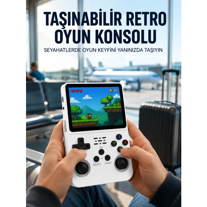 Mey İthalat® Retro Oyun Cihazı – Çift MicroSD Desteği, Çoklu Platform Uyumu, 3200 mAh Batarya Yeni Nesil