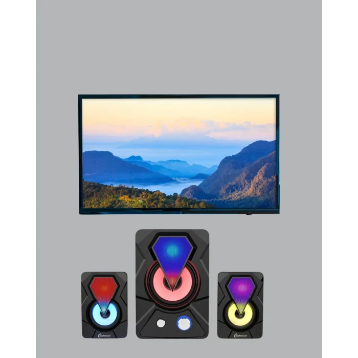 Mey İthalat® RGB LED AYDINLATMALI USB BİLGİSAYAR OYUN HOPARLÖRÜ