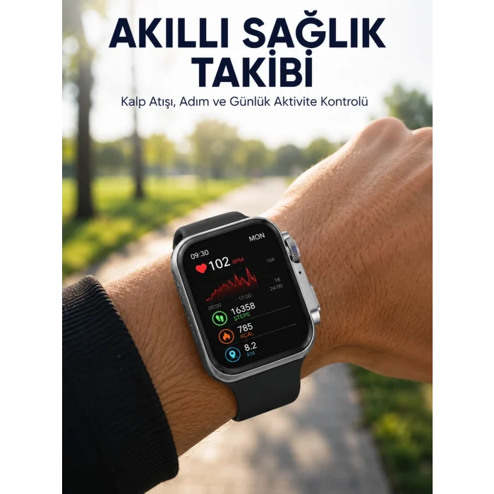 Mey İthalat® RS12 PRO+ 2025 Serisi Uzun Şarj Süreli Garantili Full Ekranlı Özel Üretim Akıllı Saat – 2GB Hafıza, AMOLED, GPS, Sesli Arama Yeni Nesil
