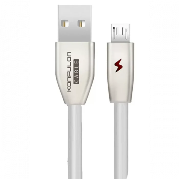 Mey İthalat®  S53 Led Işıklı Micro USB Kablo 1M 3A - Beyaz