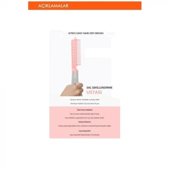 Mey İthalat® Saçlara Hacim Veren Kolay Şekillendirme Fırçası