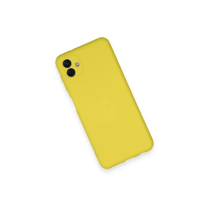 Mey İthalat®  Samsung Galaxy A04 Kılıf Nano içi Kadife Silikon - Sarı
