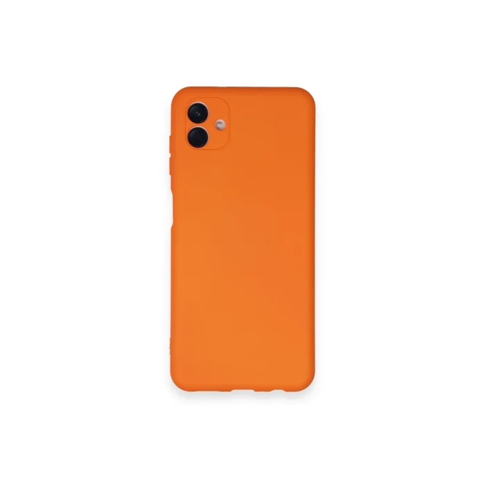 Mey İthalat®  Samsung Galaxy A04 Kılıf Nano içi Kadife Silikon - Turuncu